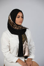 Load image into Gallery viewer, Noir Black Serpentine Snakeskin Hijab