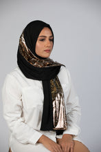Load image into Gallery viewer, Noir Black Serpentine Snakeskin Hijab
